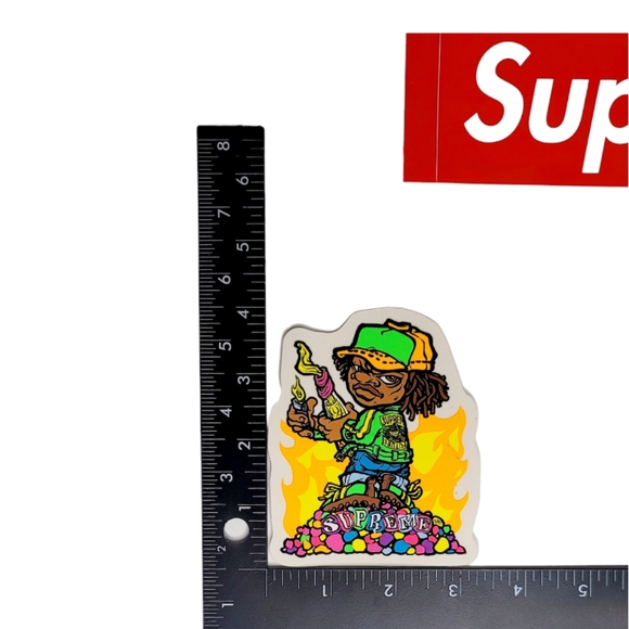 (2) NEW Authentic Supreme Andy Howell Molotov Kid / Box Logo Sticker - Picture 3 of 3